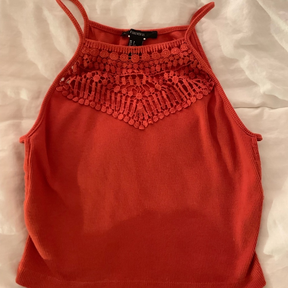 NEW FOREVER 21 orange top with slightly open sides
